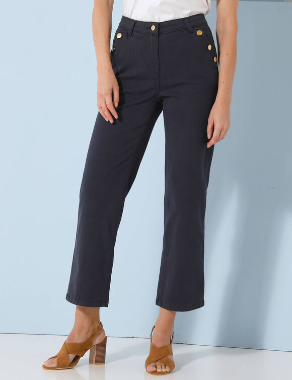 Pantalon coupe droite 7/8ème (marine) Pantalon coupe droite 7/8ème (marine)